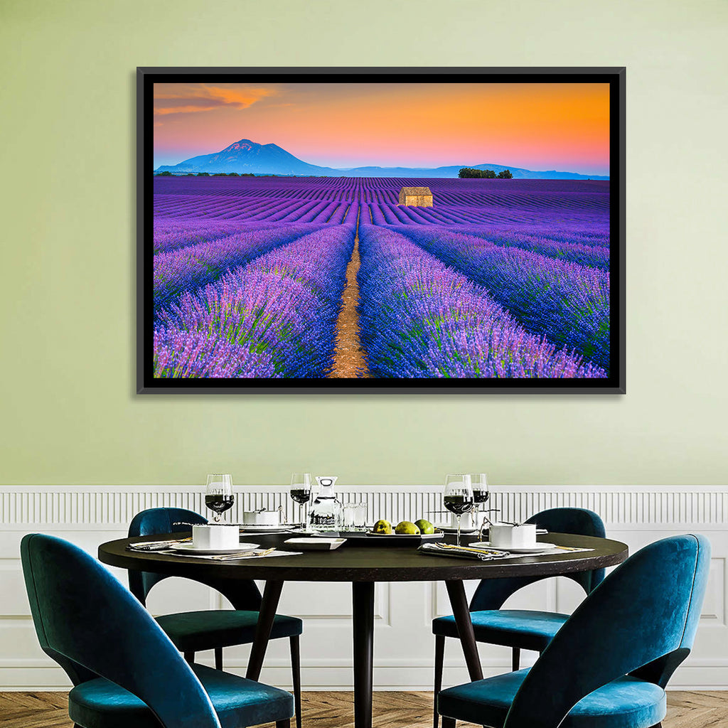 Valensole Lavender Fields at Sunset Wall Art
