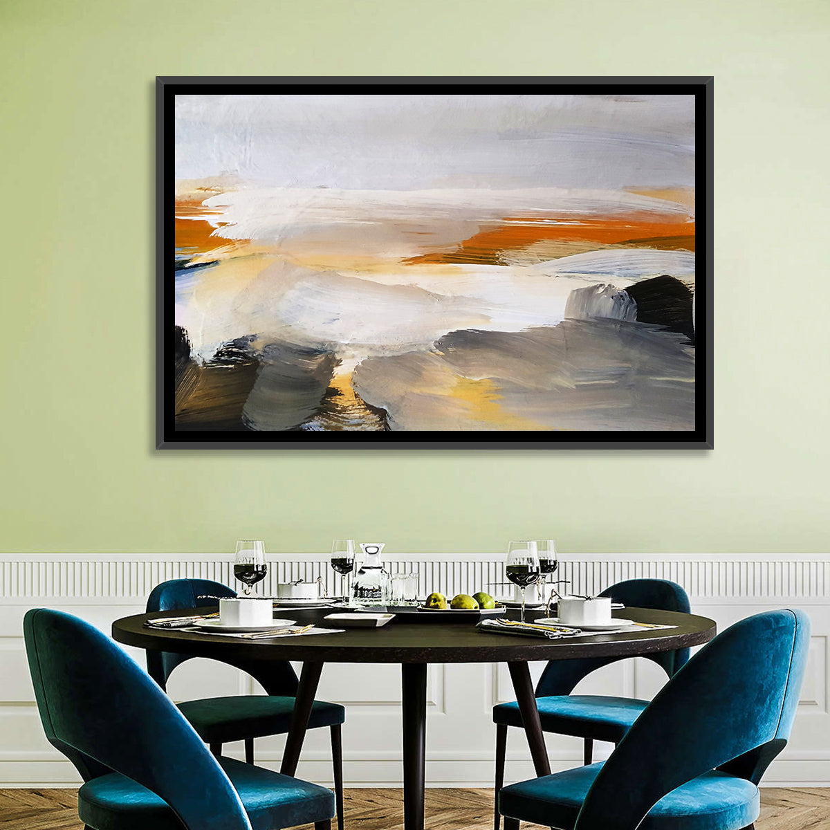 Misty Coastal Horizon Wall Art