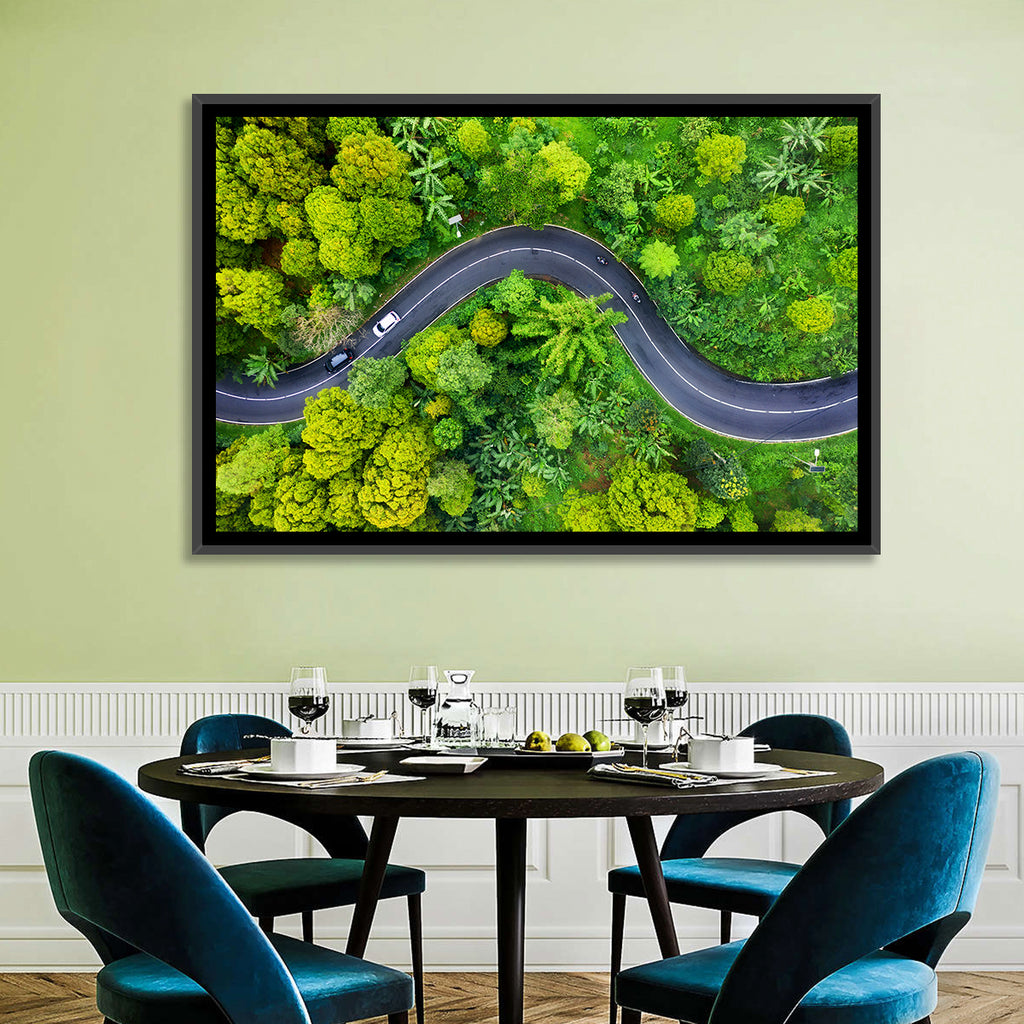 Winding Tropical Forest Road Wall Art