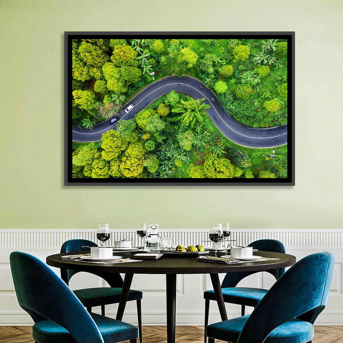 Winding Tropical Forest Road Wall Art