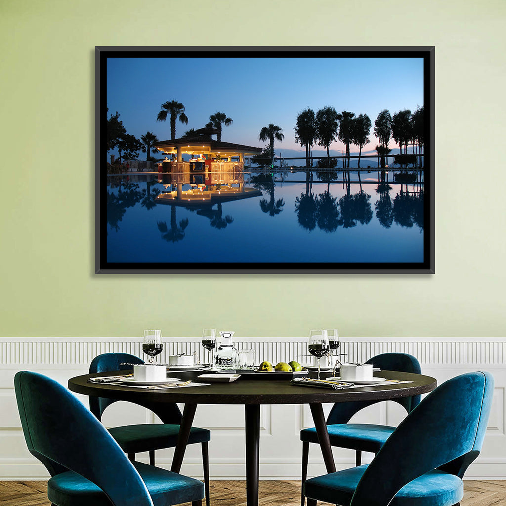 Twilight Poolside Bar Wall Art