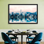 Victoria Harbour Sketch at Dusk Wall Art