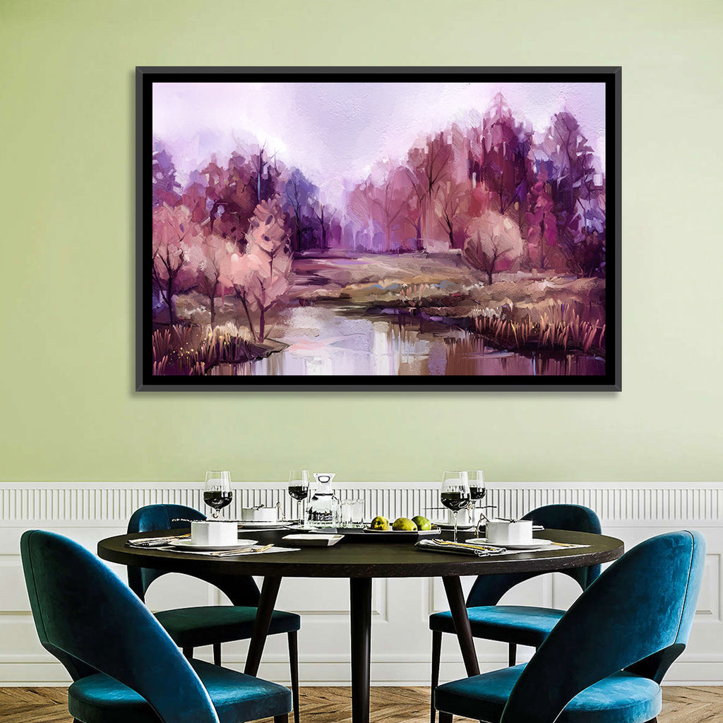 Lavender Autumn Forest Watercolor Wall Art