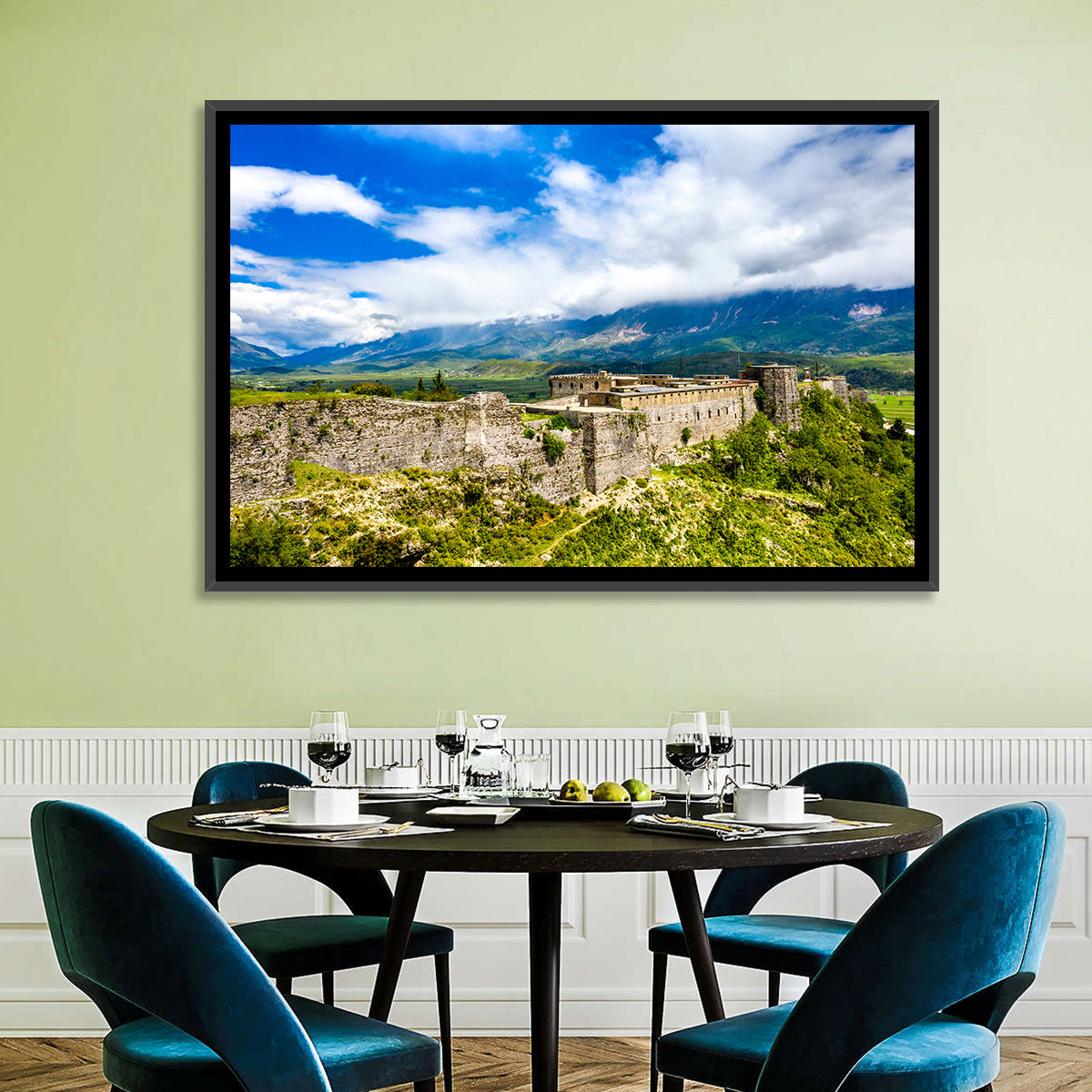 Gjirokastër Fortress Over Drino Valley Wall Art in a room, landscape