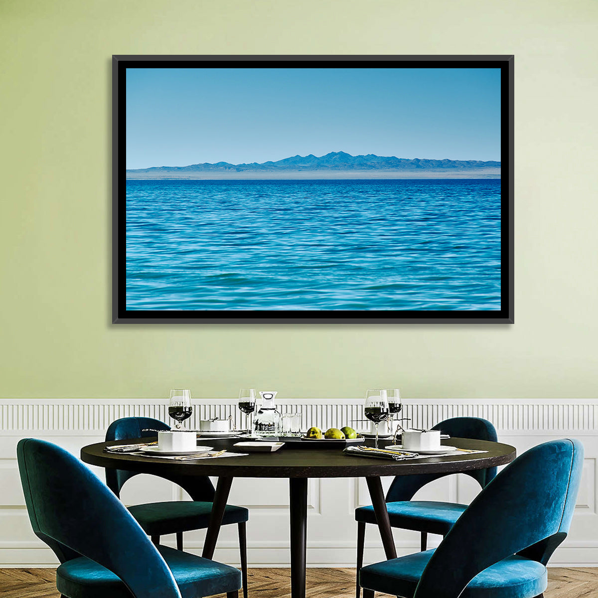 Khyargas Nuur Lake Wall Art in a room, landscape
