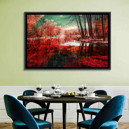Red Autumn Forest Wall Art