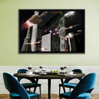 Ringed Planet Cityscape Wall Art
