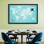 Heart Flight Map Wall Art