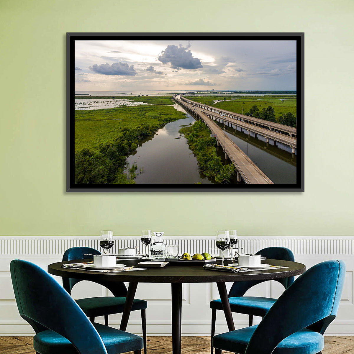Interstate 10 Bridge Wall Art in a room, landscape