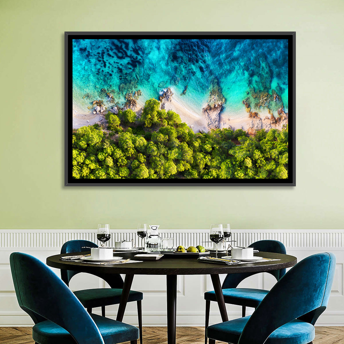 Croatian Turquoise Coastline Wall Art