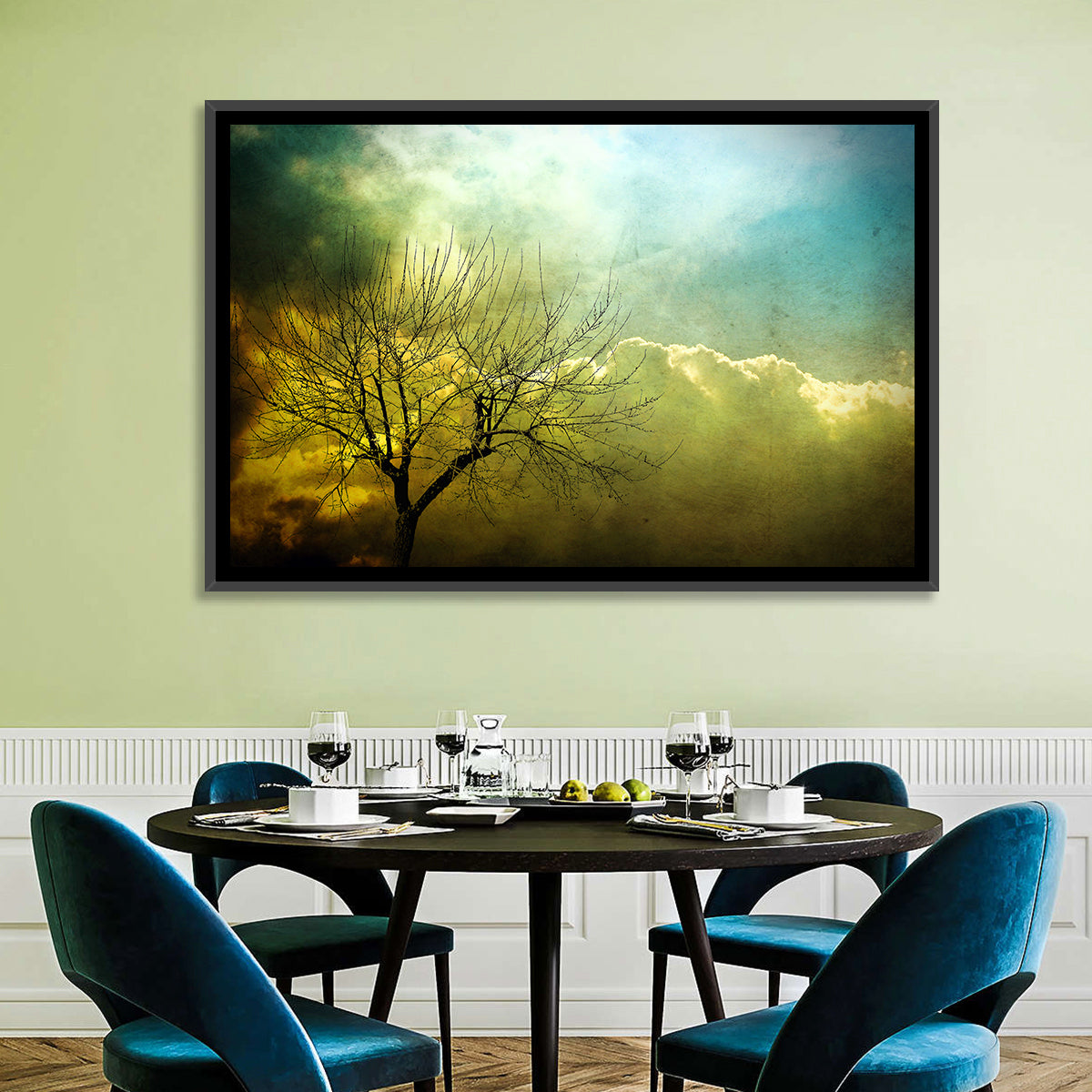Moody Winter Tree Landscape Wall Art