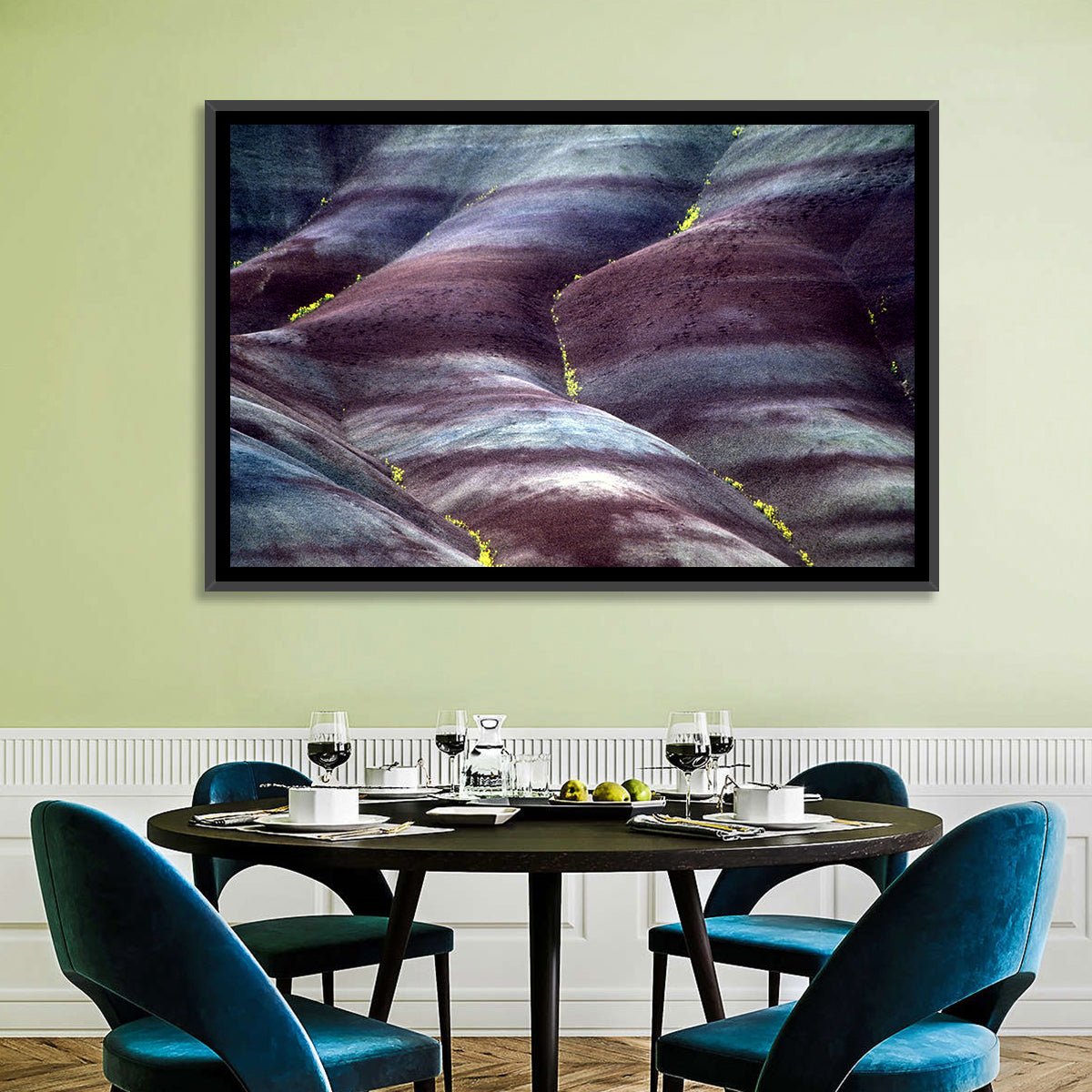 Chamarel Seven Coloured Earths Wall Art in a room, landscape