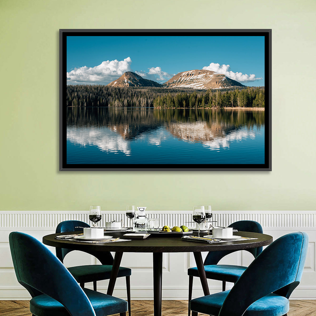 Uinta Mountains at Trial Lake Wall Art in a room, landscape