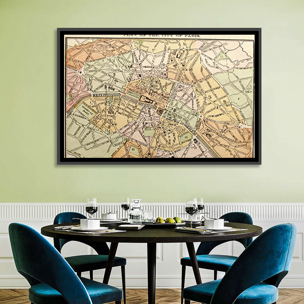 Plan of Paris Wall Art