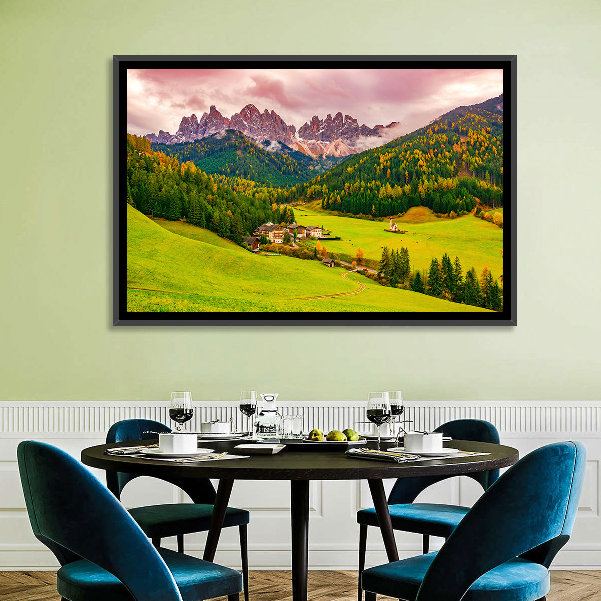St Johann Church, Santa Maddalena Wall Art in a room, landscape