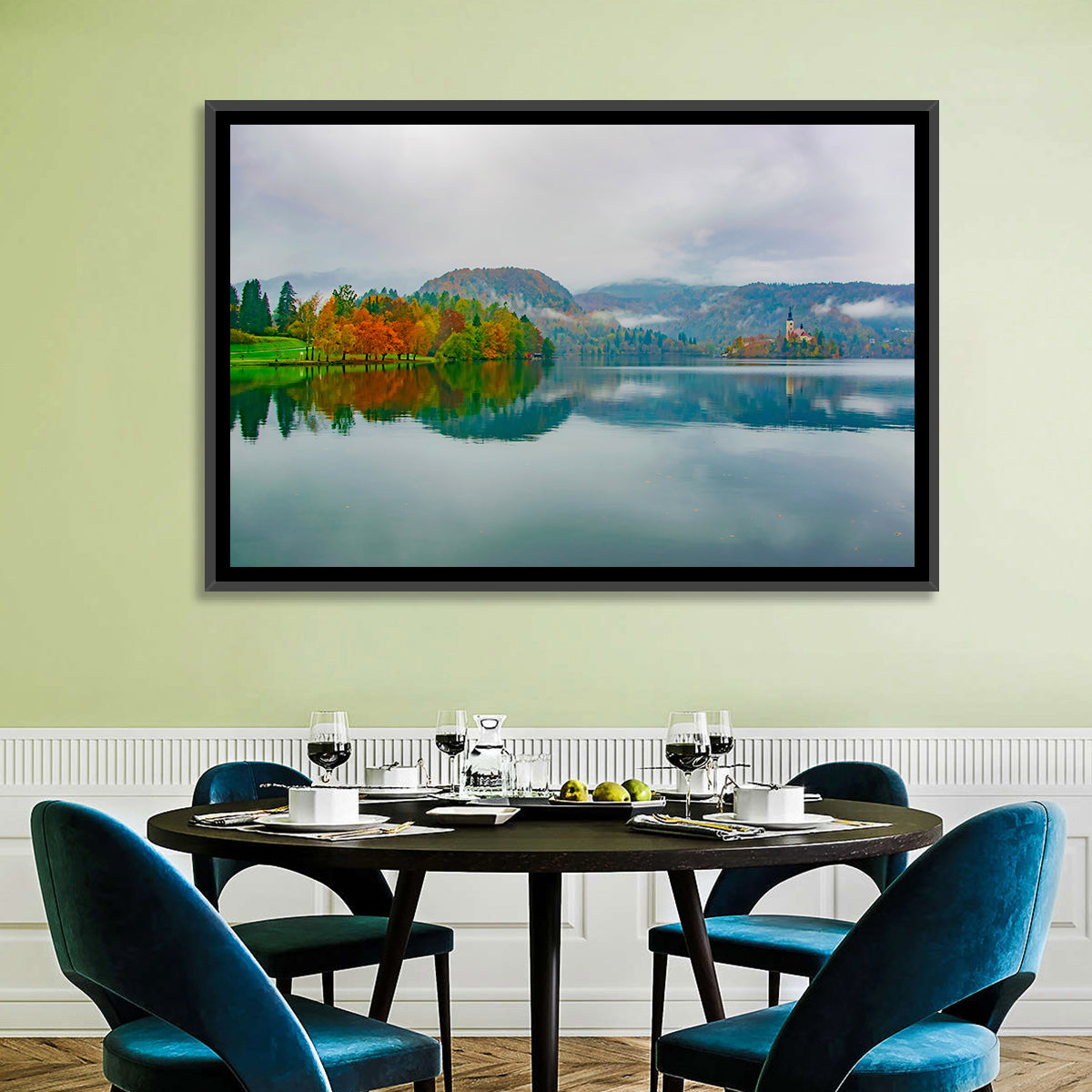 Lake Bled Island Church Wall Art