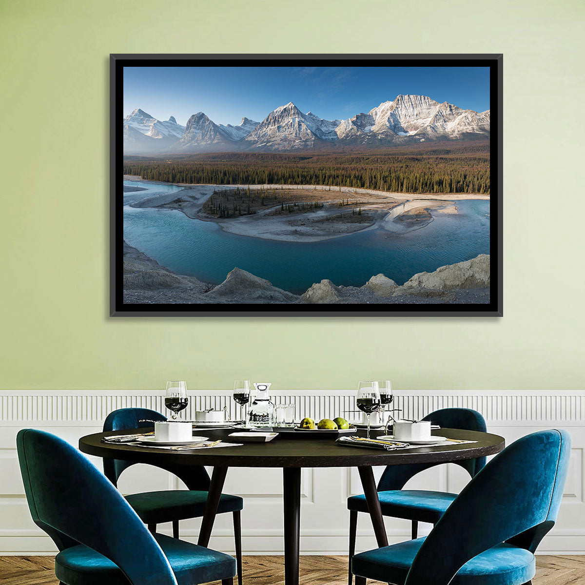 River in Jasper National Park Wall Art in a room, landscape