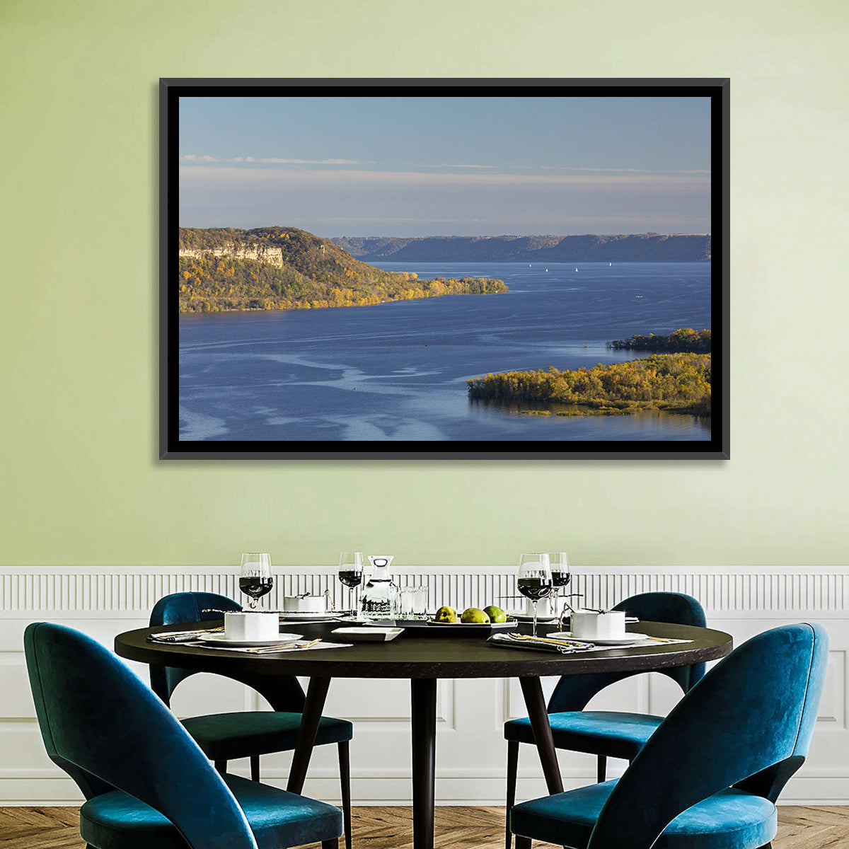Mississippi River Autumn Panorama Wall Art