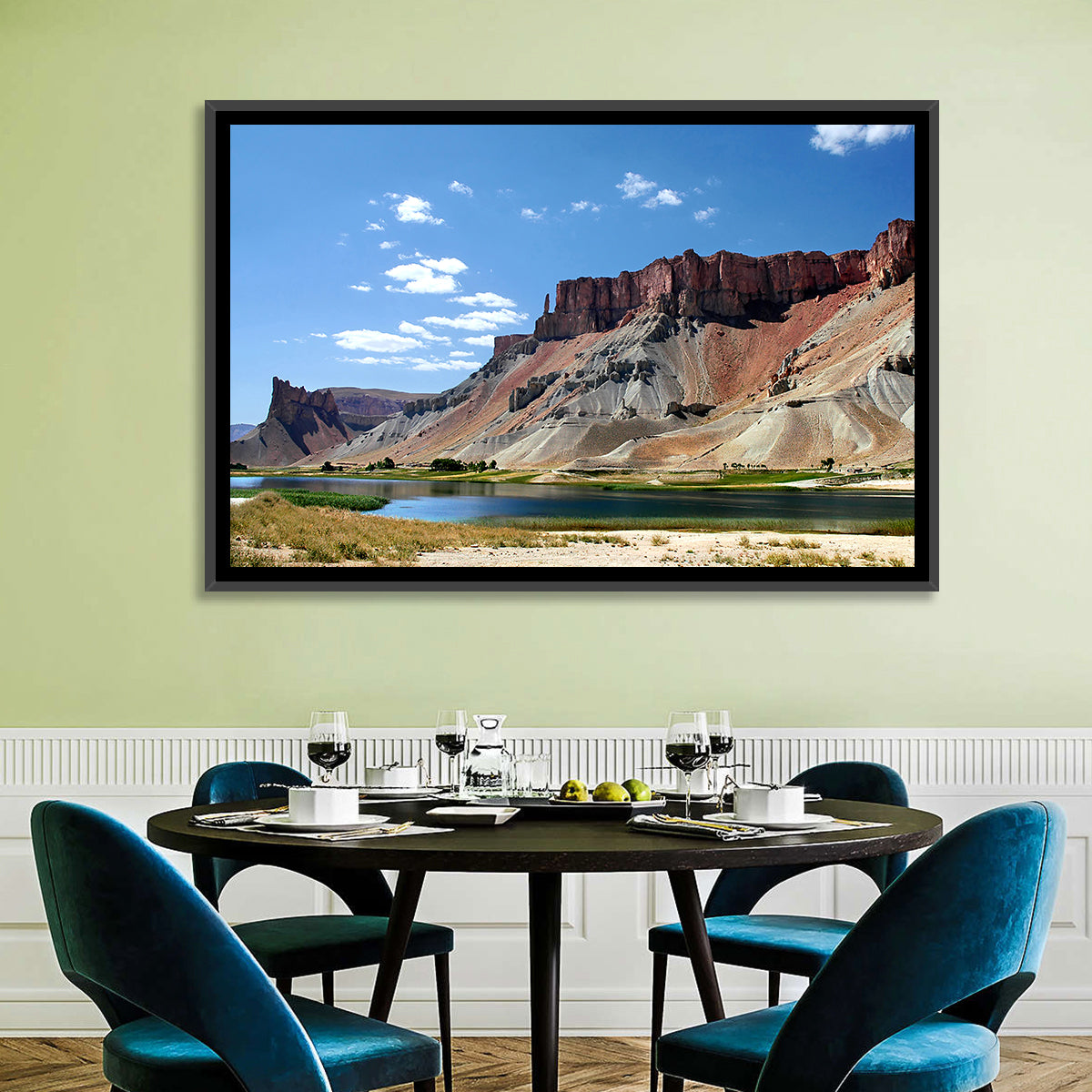 Band-e Amir Lakes and Rock Spire Wall Art in a room, landscape