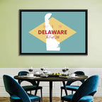Delaware State Map Graphic Wall Art