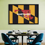 Maryland Flag Map Wall Art