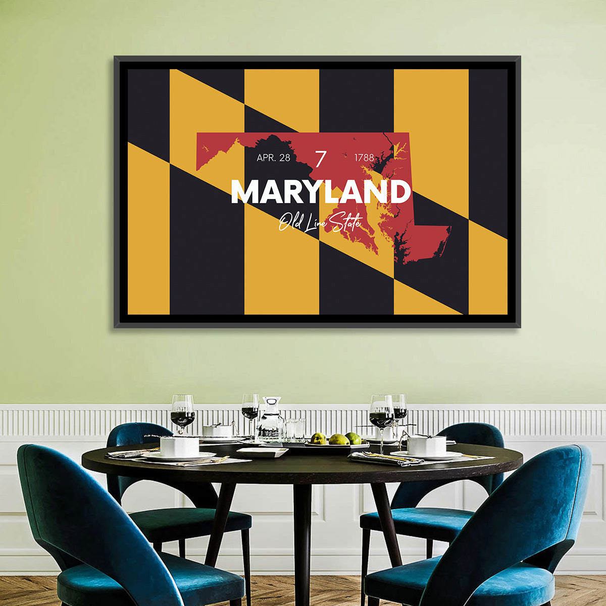 Maryland Flag Map Wall Art