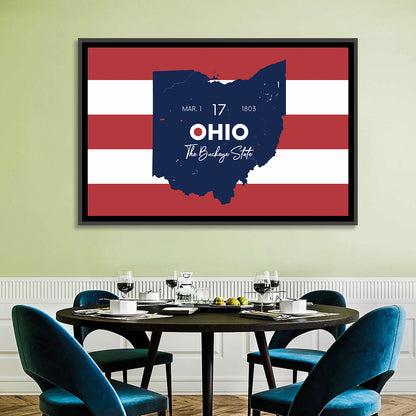 Ohio State Map Wall Art