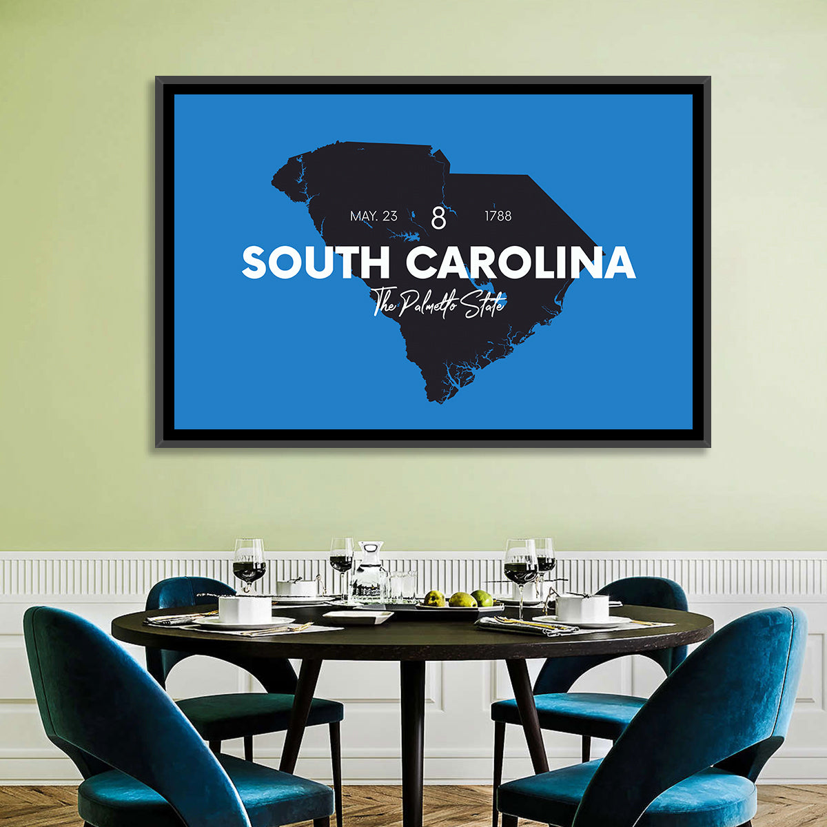 South Carolina State Map Wall Art