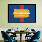 Keystone State Map Graphic Wall Art