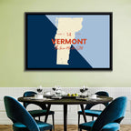 Vermont Map, Green Mountain State Wall Art
