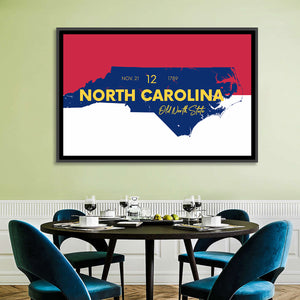 North Carolina State Map Wall Art