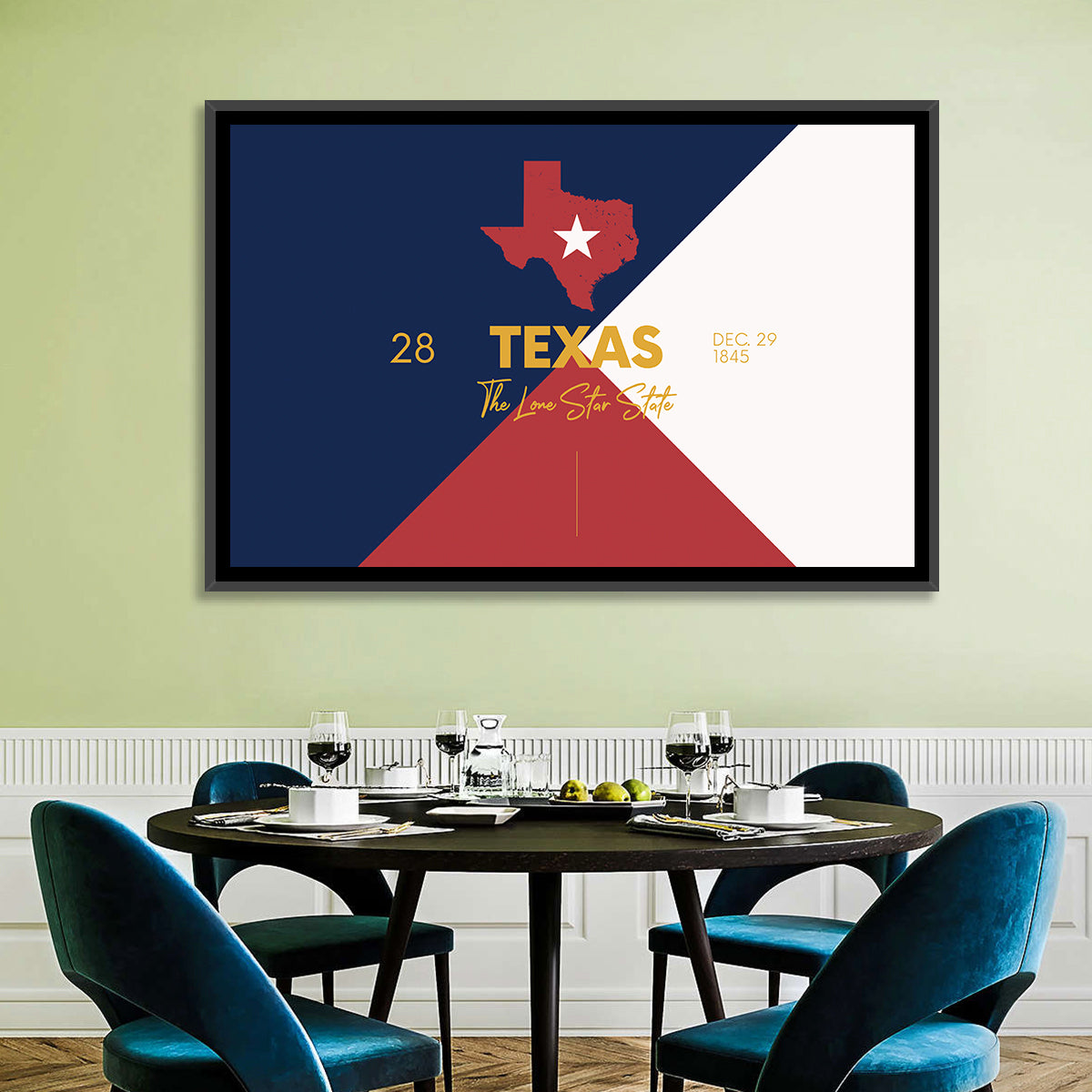 Lone Star State Map Wall Art