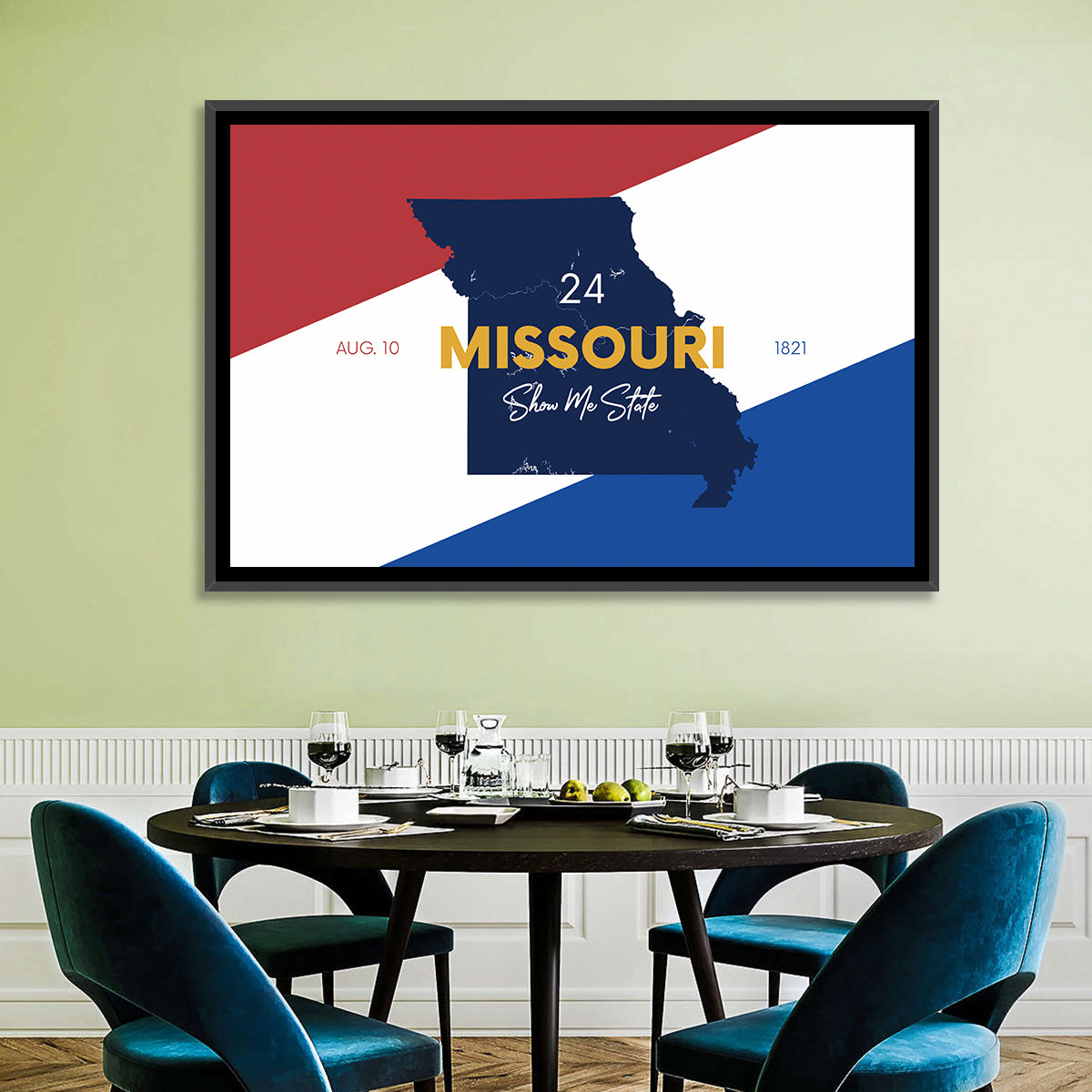 Missouri Map, Show Me State Wall Art