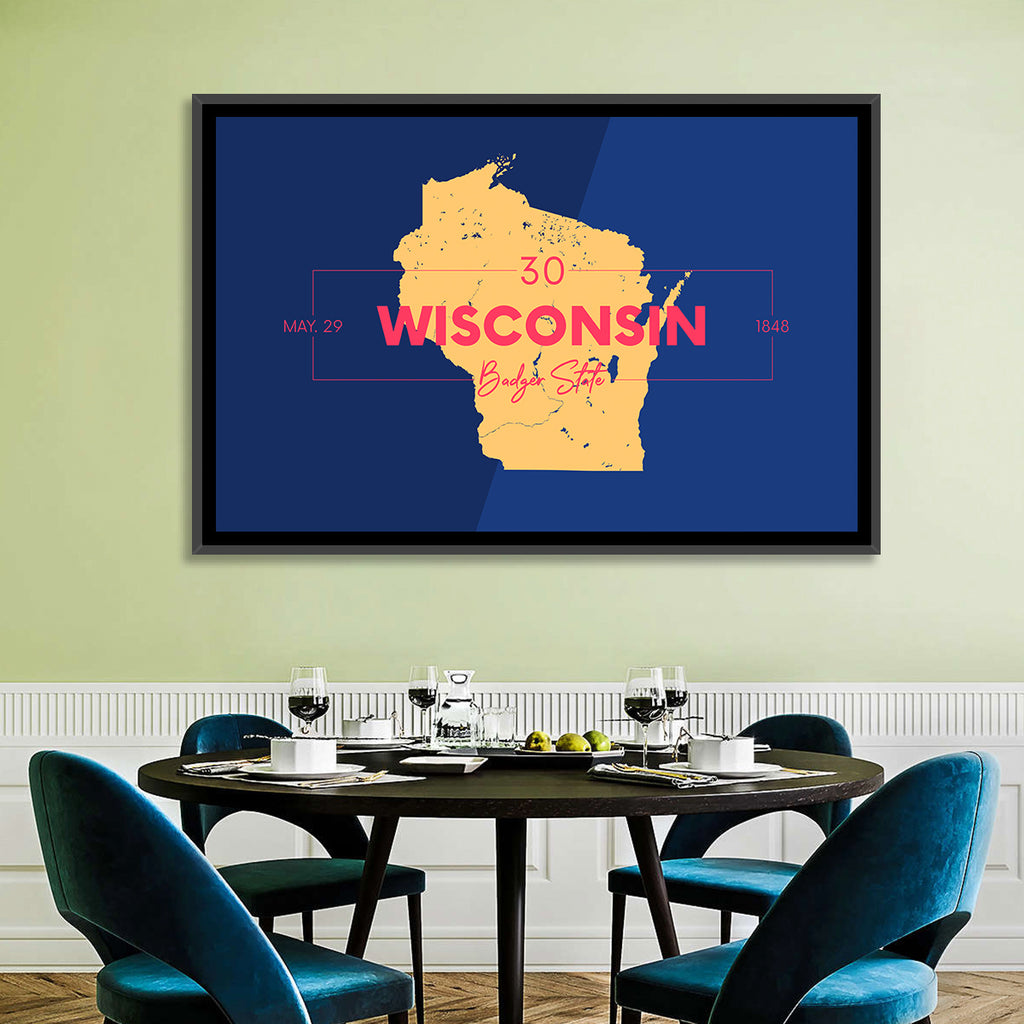 Badger State Map Wall Art