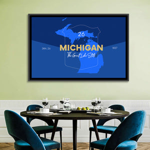 Michigan State Map Wall Art