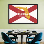 Florida Gold Map Graphic Wall Art