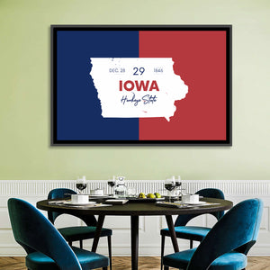 Iowa State Map Wall Art
