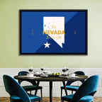 Nevada Map the Silver State Wall Art