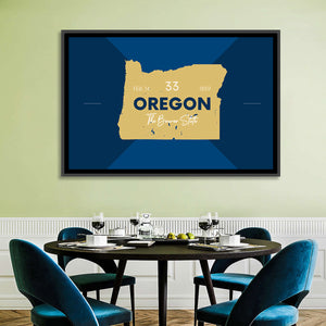 Oregon State Map Wall Art