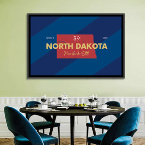 North Dakota State Map Wall Art