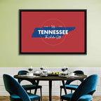 Tennessee Typographic Map Wall Art
