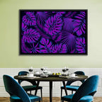 Violet Tropical Leaves Wall Art
