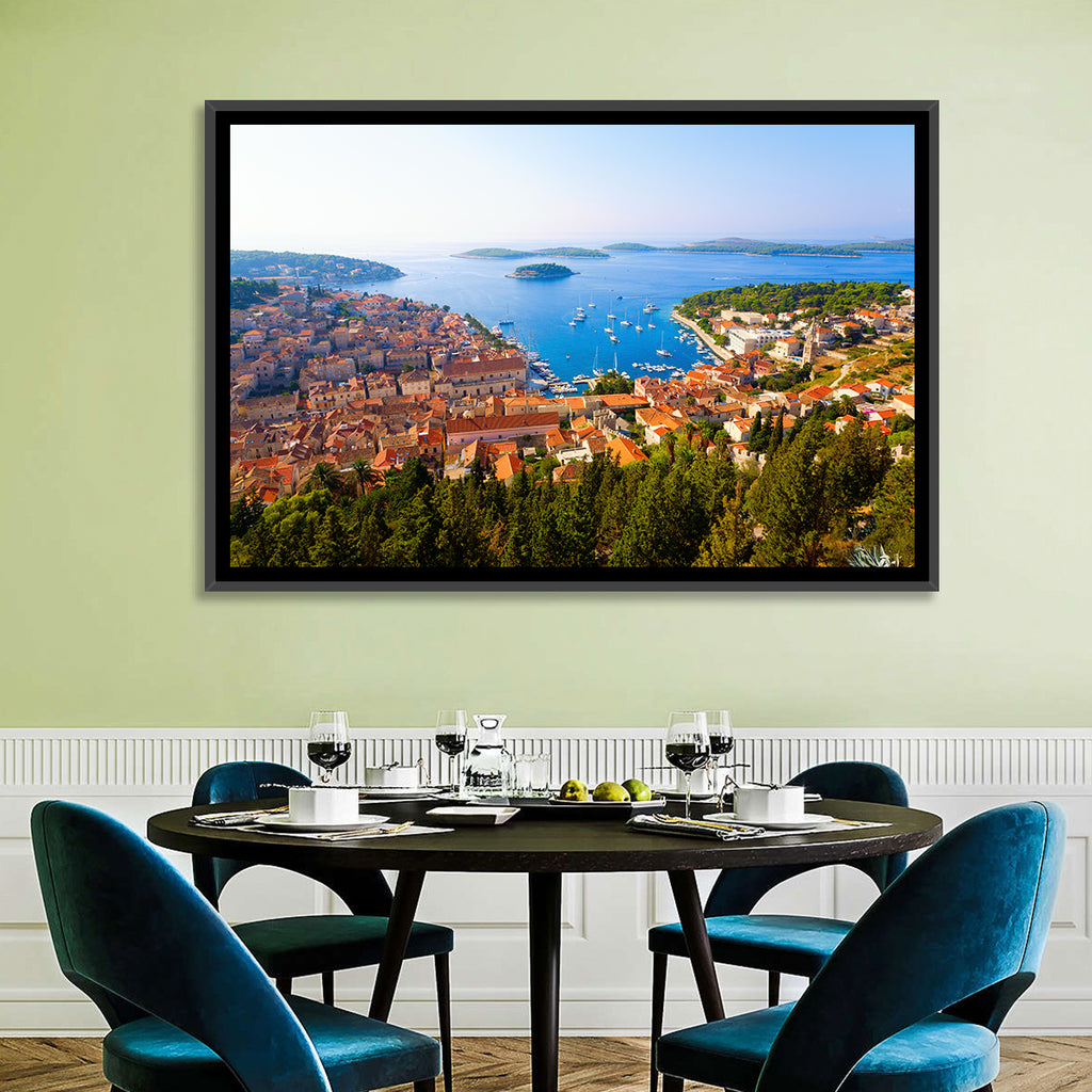 Hvar Harbor Aerial View Wall Art