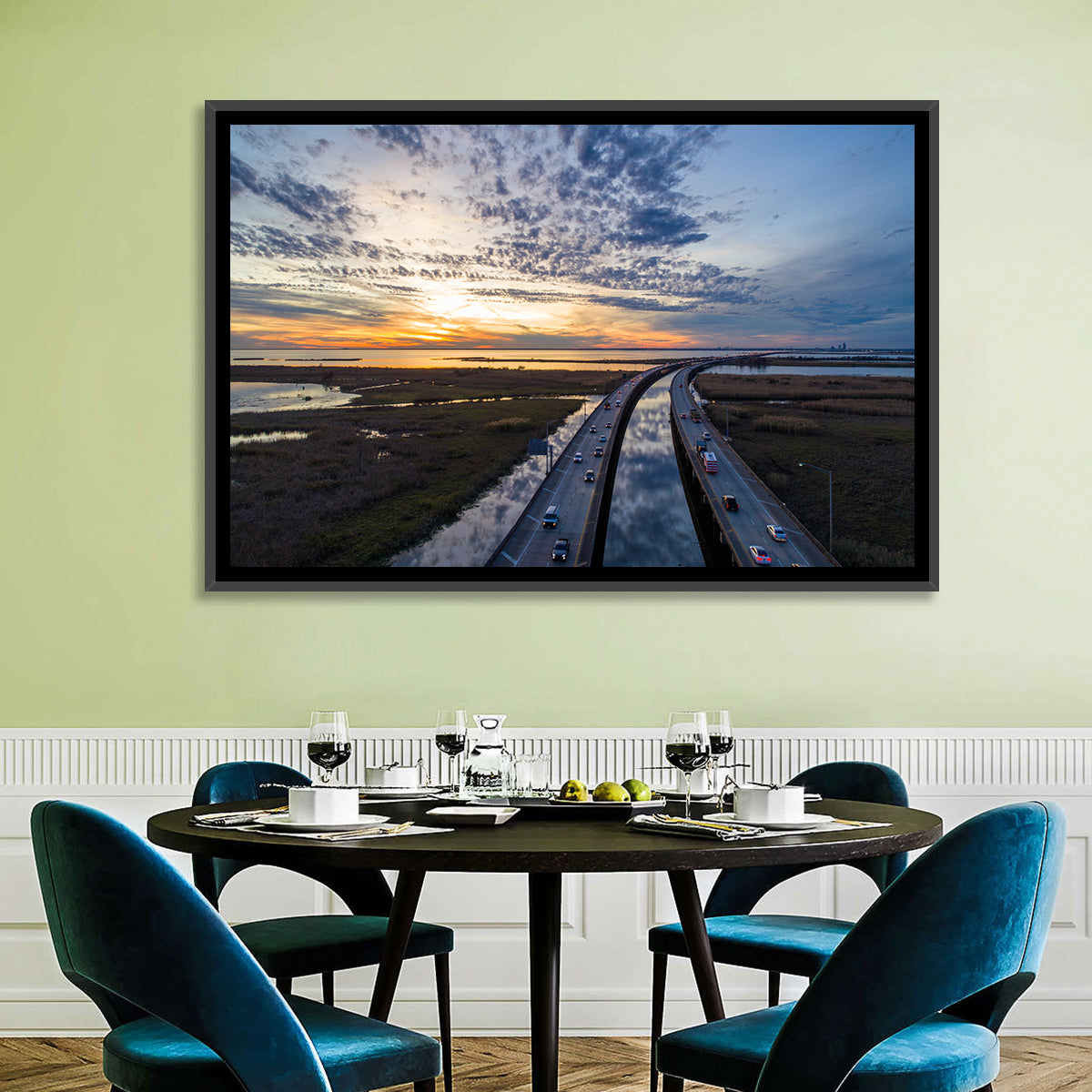 Mobile Bay Bridge at Sunset Wall Art