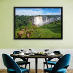 Kalandula Falls and Grazing Donkeys Wall Art