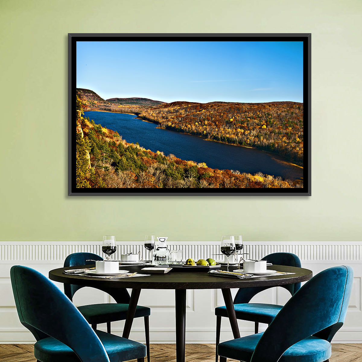 Lake of the Clouds Golden Hour Wall Art
