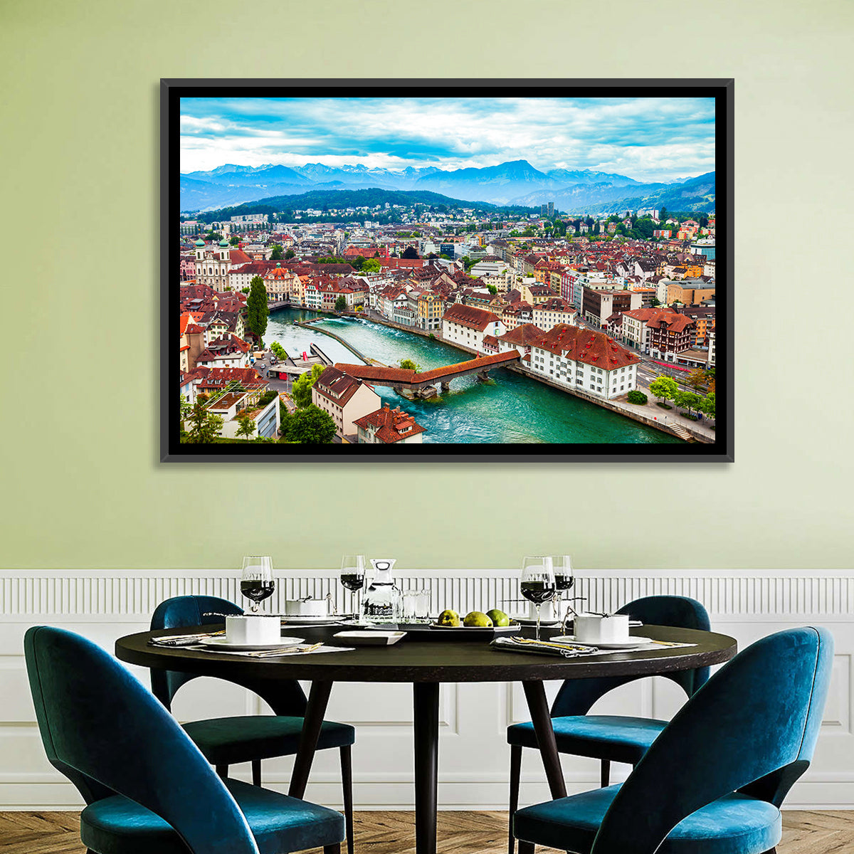 Lucerne Chapel Bridge View Wall Art