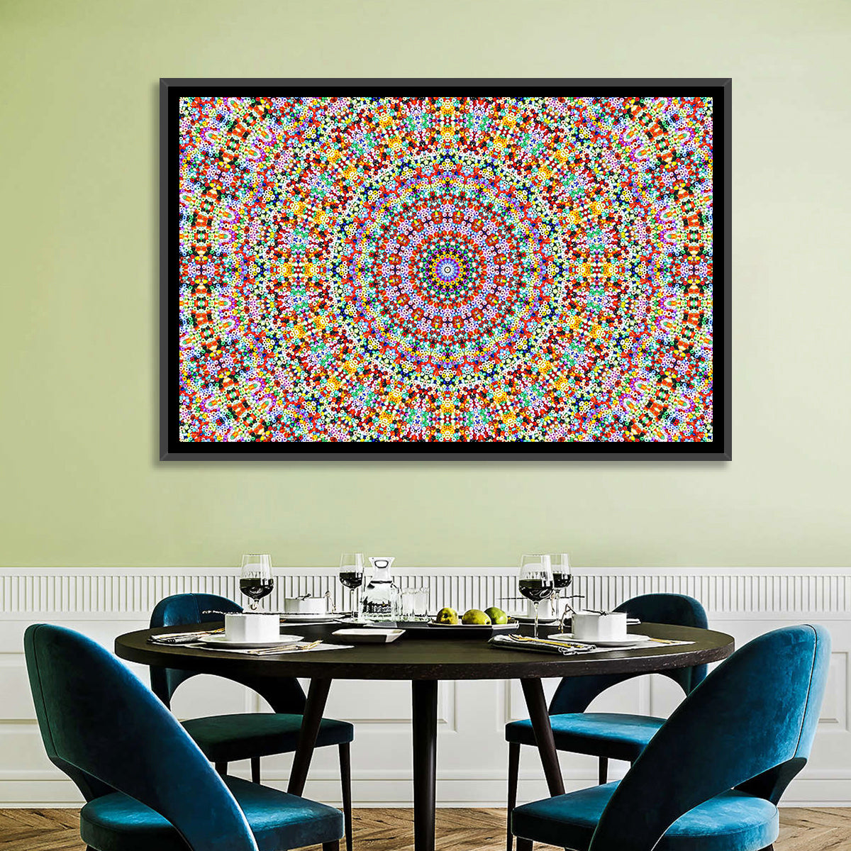 Beaded Kaleidoscope Mandala Wall Art