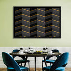 Black Stripes with Gold Accents Wall Art