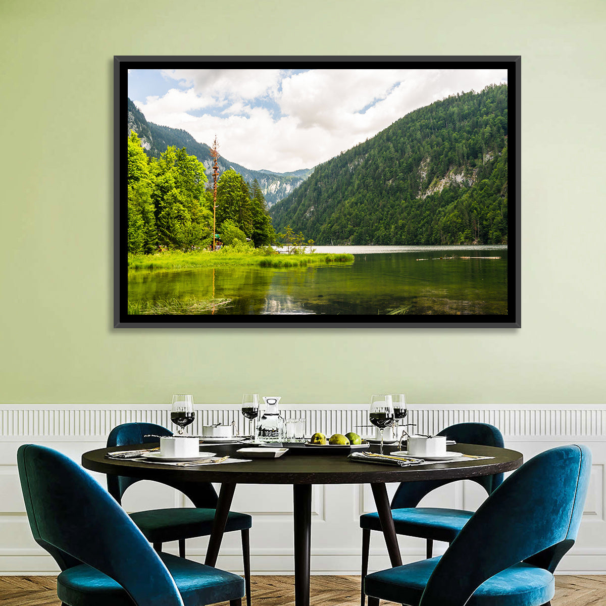 Maypole at Lake Toplitz Wall Art in a room, landscape